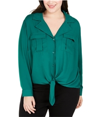 I-N-C Womens Front Tie Button Up Shirt