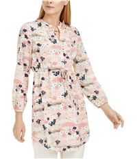 Maison Jules Womens Floral Shirt Dress, TW1