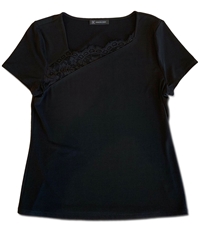 I-N-C Womens Lace Detail Embellished T-Shirt
