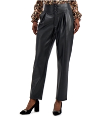 I-N-C Womens Faux Leather Casual Trouser Pants, TW4
