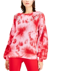 I-N-C Womens Tie-Dye With Rhinestones Pullover Sweater