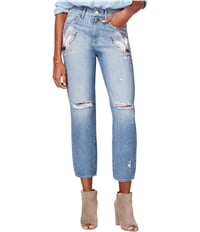 M1858 Womens Embroidered Straight Leg Jeans