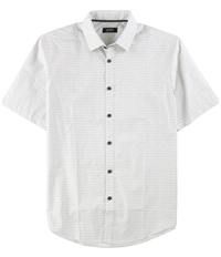 Alfani Mens Patterned Ss Button Up Shirt