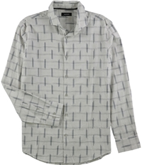 Alfani Mens Textured Dash Button Up Shirt