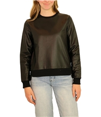 Elevenparis Womens Faux Leather Sweatshirt