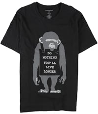 Elevenparis Mens Do Nothing You'll Live Longer Graphic T-Shirt, TW1