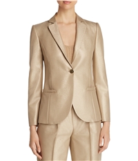 Armani Womens Metallic One Button Blazer Jacket