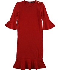 Ralph Lauren Womens Solid Ruffled Dress, TW2