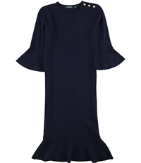 Ralph Lauren Womens Solid Ruffled Dress, TW3