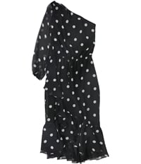 Ralph Lauren Womens Polka Dot One Shoulder Dress, TW2
