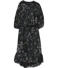 Ralph Lauren Womens Burnout Floral Midi Dress