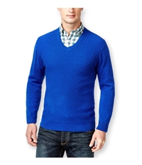 Club Room Mens Diamond-Knit V Neck Pullover Sweater, TW9