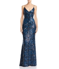 Avery G Womens Sequin Gown Dress