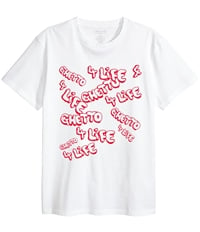 Elevenparis Mens Ghetto For Life Graphic T-Shirt, TW1