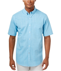 Club Room Mens Mirco-Check Button Up Shirt