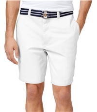 Club Room Mens Flat Front With Belt Casual Chino Shorts, TW2