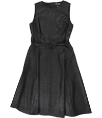 Ralph Lauren Womens Belted Fit & Flare Dress, TW1