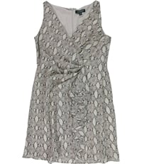 Ralph Lauren Womens Ruffled Print Sheath Surplice Dress