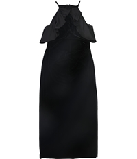 Ralph Lauren Womens Velvet Ruffled Dress