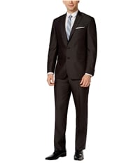 Kenneth Cole Mens Black Micro Stripe Two Button Formal Suit