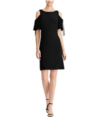 American Living Womens Cold Shoulder Fit & Flare Dress