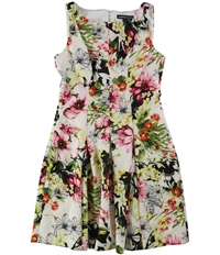 American Living Womens Floral Print Fit & Flare Dress