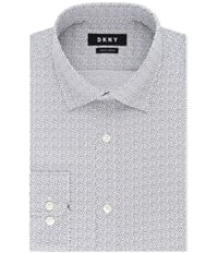Dkny Mens Abstract Print Button Up Dress Shirt