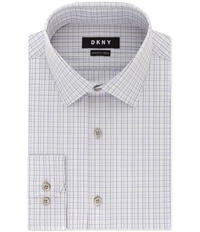 Dkny Mens Checked Button Up Dress Shirt, TW1