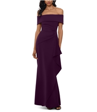 Xscape Womens Ruffle Gown Off-Shoulder Dress, TW3