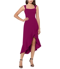 Xscape Womens Solid High-Low Dress