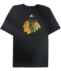 Adidas Mens Chicago Blackhawks Logo Graphic T-Shirt