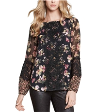 Karen Kane Womens Contrast Lace Pullover Blouse, TW2