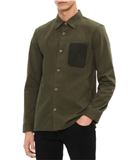 Calvin Klein Mens Contrast Pocket Button Up Shirt, TW2