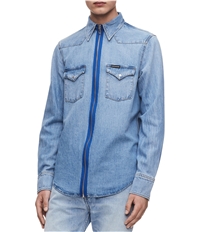 Calvin Klein Mens Western Button Up Shirt, TW2