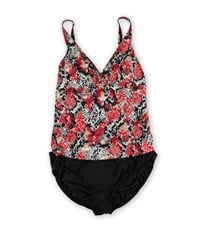 I-N-C Womens Printed Ruched Brief 2 Piece Tankini, TW2