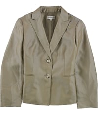Evan-Picone Womens Herringbone Two Button Blazer Jacket