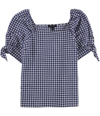 Banana Republic Womens Checkered Tie Sleeve Pullover Blouse, TW2