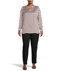 Anne Klein Womens Striped Pullover Blouse, TW3