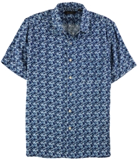 Tasso Elba Mens Silk Linen Ss Button Up Shirt, TW1