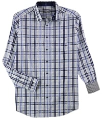 Tasso Elba Mens Plaid Ls Button Up Shirt, TW3