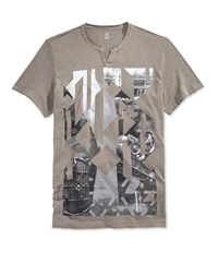 I-N-C Mens Split Neck Graphic T-Shirt, TW2