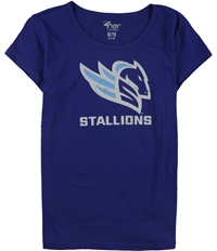 G-Iii Sports Womens Distressed Stallions Logo Graphic T-Shirt