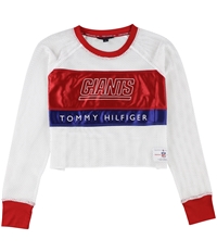 Tommy Hilfiger Womens Giants Mesh Crop Graphic T-Shirt