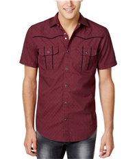 I-N-C Mens Piped Piper Button Up Shirt