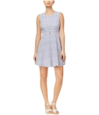 Maison Jules Womens Gingham Fit & Flare Cocktail Dress