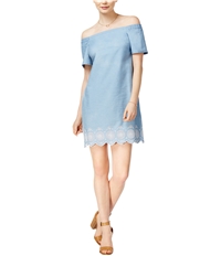 Maison Jules Womens Embroidered Shift Dress, TW2