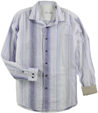 Tasso Elba Mens Vertical Linen Button Up Shirt