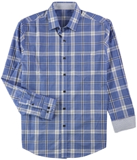 Tasso Elba Mens Plaid Button Up Shirt, TW12