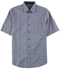 Tasso Elba Mens Grid-Pattern Button Up Shirt, TW2