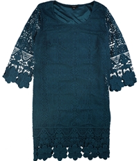 Alfani Womens Crochet-Trim A-Line Dress, TW1